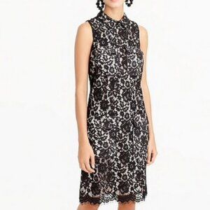 J. CREW black lace sleeveless sheath dress, Sz 2.